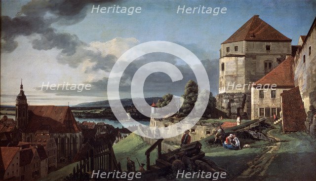 'View of Pirna from the Sonnenstein Fortress', c1752-c1755. Artist: Bernardo Bellotto