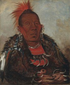 Wah-ro-née-sah, The Surrounder, Chief of the Tribe, 1832. Creator: George Catlin.