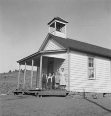 9:00 a.m., four pupils attend this day...eastern Oregon county school, Baker County, Oregon, 1939. Creator: Dorothea Lange.