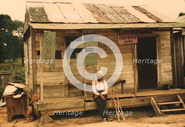 A store with live fish for sale, vicinity of Natchitoches, La., 1940. Creator: Marion Post Wolcott.