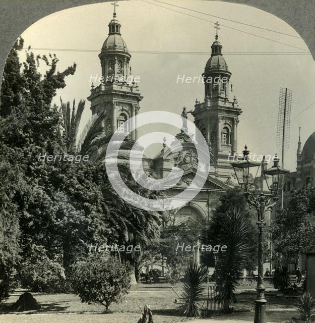 'The Plaza de Armas and Cathedral, Santiago, Chile', c1930s. Creator: Unknown.