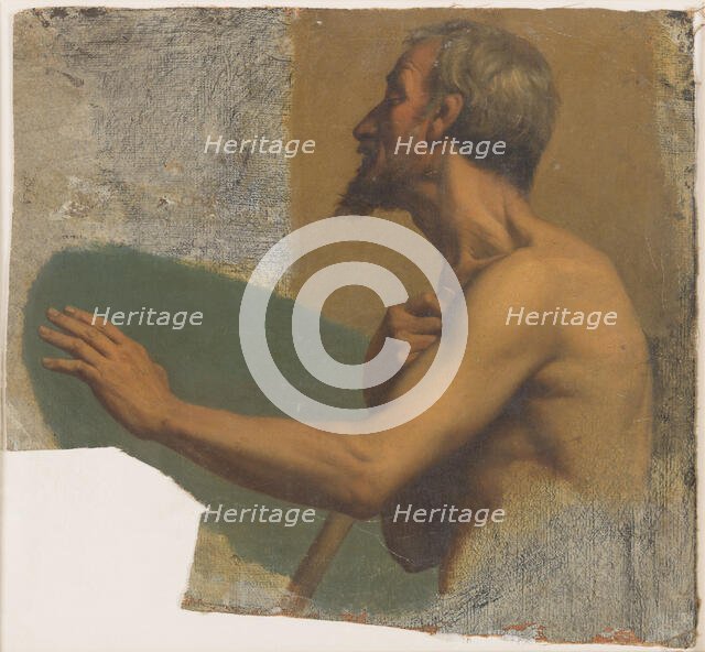 Sketch for the church of Notre-Dame-de-Lorette: blind man extending left arm, c.1836.  Creator: Alphonse-Henri Perin.