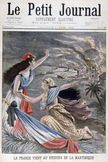 France assists Martinique, 1902. Artist: Unknown