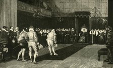 'Queen Elizabeth Receiving the French Ambassadors after the Massacre of St. Bartholomew', 1890.   Creator: Unknown.