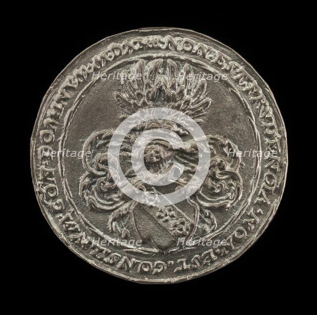 Arms and Inscription [reverse], 16th century. Creator: Unknown.