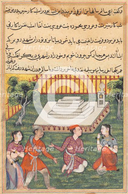 Page from Tales of a Parrot (Tuti-nama): Thirty-third night: Salim and Salima return..., c. 1560. Creator: Unknown.