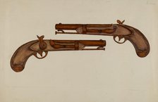 Cap and Ball Revolver, c. 1937. Creator: LeRoy Robinson.