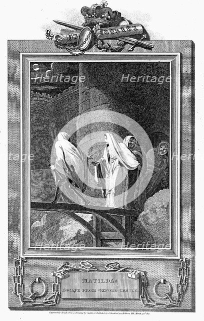 Empress Matilda escaping from the besieged Oxford Castle, 1142 (c19th century). Artist: Unknown