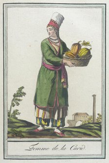 Costumes de Différents Pays, 'Femme de la Carie', c1797. Creators: Jacques Grasset de Saint-Sauveur, LF Labrousse.