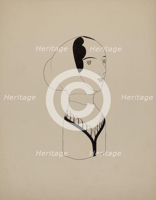 Hat Mannequin and Bonnet, c. 1937. Creator: Howard Weld.