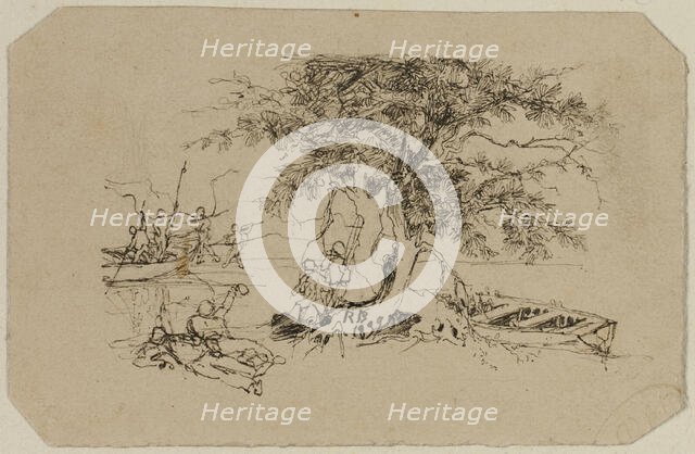 Fishing Spot, 1839. Creator: Rodolphe Bresdin.
