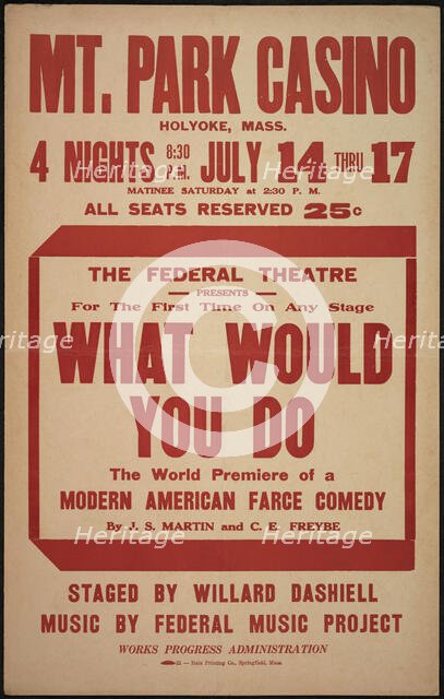 What Would You Do, Holyoke, MASS, [193-]. Creator: Unknown.