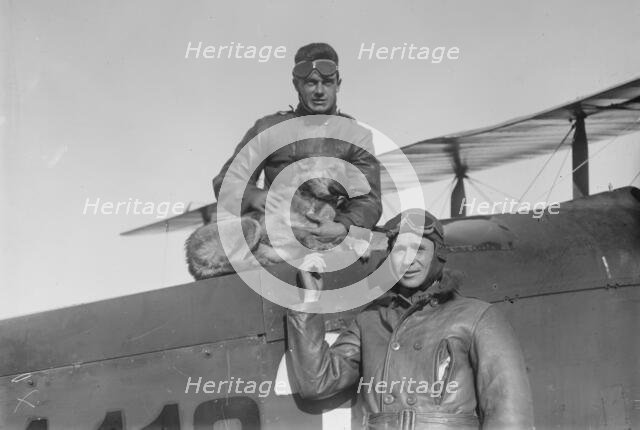 William E. Kline,Trixie the dog, Lieutenant Belvin W. Maynard, 1919. Creator: Bain News Service.