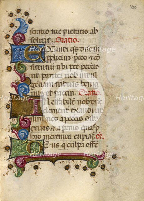 Decorated Text Page; Gualenghi-d'Este Hours, about 1469. Creator: Unknown.