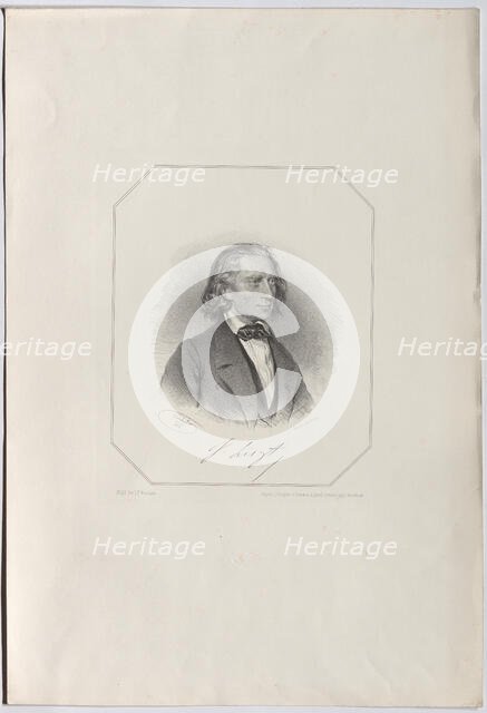 Portrait of Franz Liszt (1811-1886), 1856. Creator: Kriehuber, Josef (1800-1876).