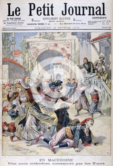 Massacre at a Macedonian orthodox wedding by Turks, 1903. Artist: Unknown