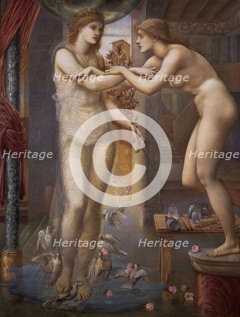 Pygmalion and the Image - The Godhead Fires, 1878. Creator: Sir Edward Coley Burne-Jones.