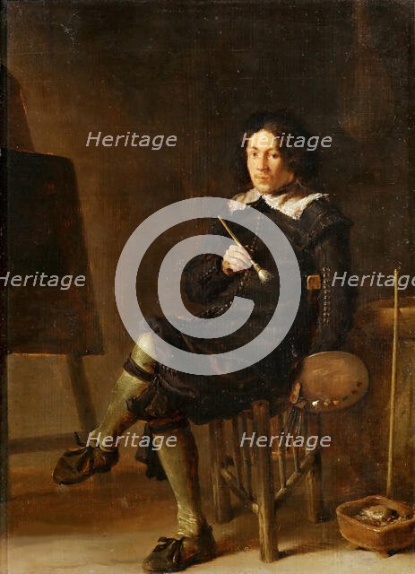 Self-Portrait with Easel , 1629. Creator: Saftleven, Cornelis Hermansz. (ca. 1607-1681).