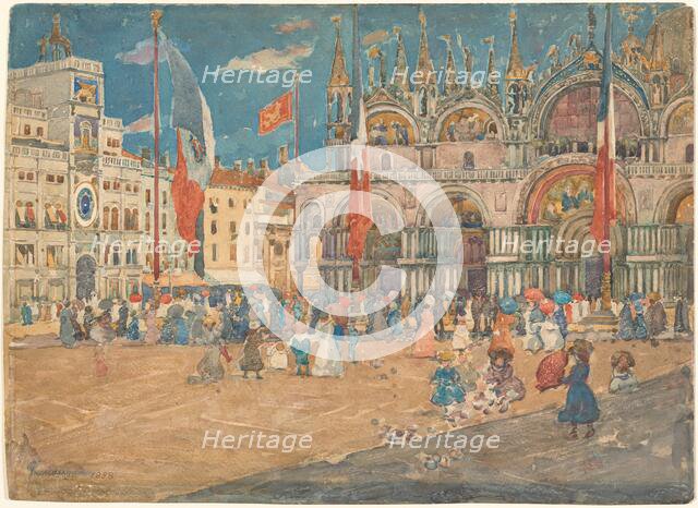 Piazza San Marco, 1898. Creator: Maurice Brazil Prendergast.