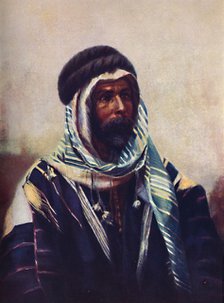 A Bedouin sheikh wearing burnouse, 1902. Artist: Unknown.