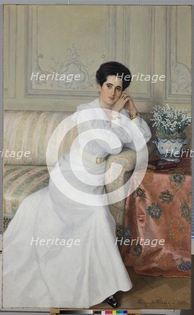 Portrait of Countess Darya Mikhaylovna Gorchakova, née Bibikova, 1903. Artist: Bogdanov-Belsky, Nikolai Petrovich (1868-1945)