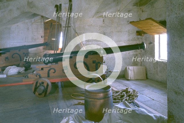 Upper gun deck, Pendennis Castle, Cornwall, 1998. Artist: N Corrie