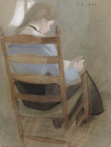 Girl Reading (Seated Girl), 1904. Creator: Helene Schjerfbeck.