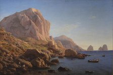 A Rocky Coast, Capri. After Sunrise;Motif from Capri, Soon after Sunrise, 1841-1843. Creator: Christen Købke.