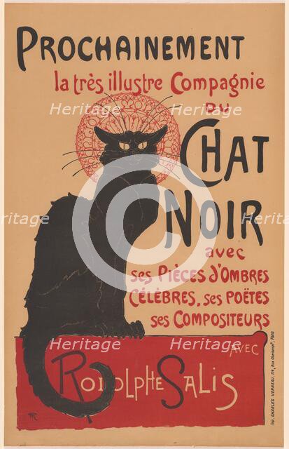 Prochainement la très illustre Compagnie du Chat Noir (Poster for the Company of the...),1896. Creator: Theophile Alexandre Steinlen.