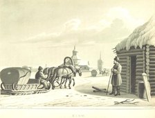 Bridgka on a Sledge - Kiew, 1819.  Creator: I Clark.