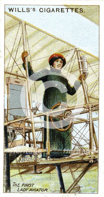 Baroness Raymonde Delaroche, first woman to hold pilot's licence, 1909. Artist: Unknown