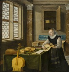 Lady Playing the Lute.