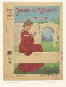 Book cover design for the series: Johanna van Woude's Werken...1905 or earlier. Creator: Johan Coenraad Braakensiek.