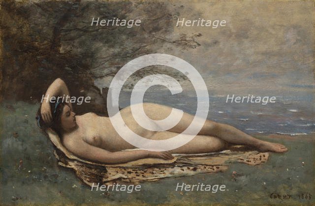 Bacchante by the Sea, 1865. Creator: Jean-Baptiste-Camille Corot.
