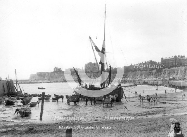 Fishing boat at Broadstairs Harbour, Kent, 1890-1910. Artist: Unknown