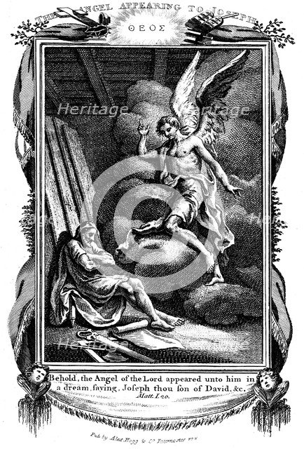 Joseph's dream: Behold, the Angel of the Lord appeared unto him in a dream, 1804. Artist: Unknown