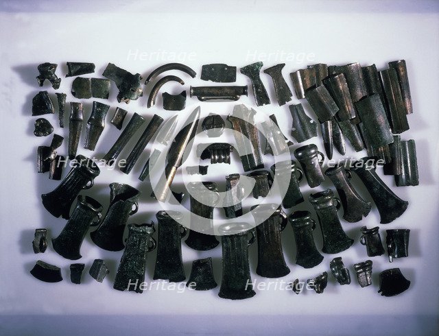 Prehistoric hoard of metalwork, c900-c600 BC. Artist: Unknown
