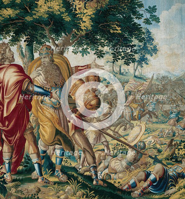 Cyrus Defeats Spargapises, from The Story of Cyrus, Flanders, c. 1670. Creator: Albert Auwercx.