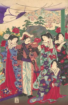 Emperor among Court Ladies, ca. 1880., ca. 1880. Creator: Chikanobu Yoshu.