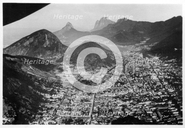 Aerial view of Rio de Janeiro, Brazil, from a Zeppelin, 1930 (1933). Artist: Unknown