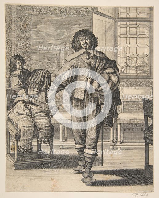 Courtier Following Edict Against Superfluity in Dress (Le Courtisan suivant le..., mid-17th century. Creator: Abraham Bosse.