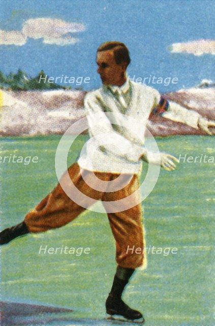 Swedish figure skater Gillis Grafström, 1928. Creator: Unknown.