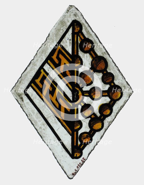 Glass Fragment, French, 17th century. Creator: Unknown.