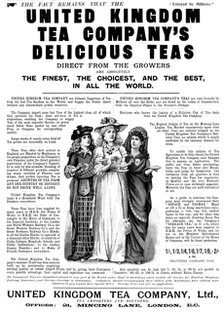 Advertisement for the United Kingdom Tea Company, 1898. Creator: Unknown.