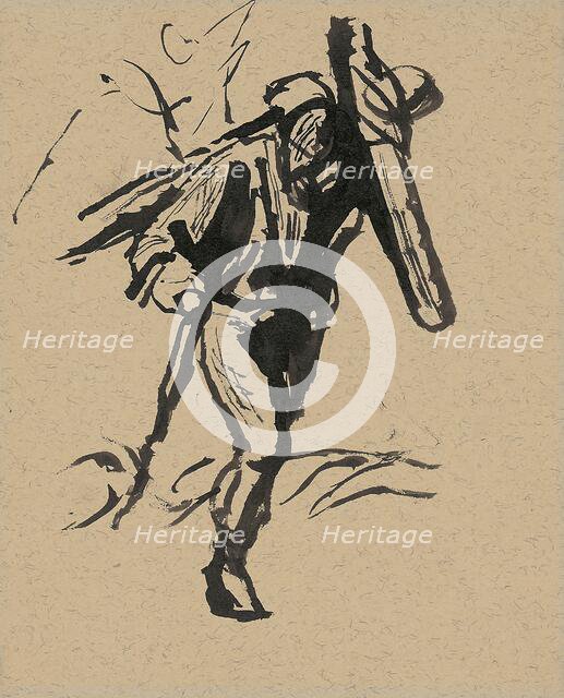 Man carrying a cross, 1940-1944. Creator: Ján Novák.