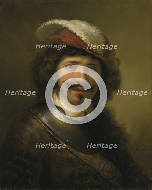 Portrait of a Man Wearing a Gorget and a Plumed Hat, 1636. Creator: Flinck, Govaert (1615-1660).