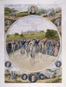 Cyclists at Alexandra Palace, Wood Green, Haringey, London, 1886. Artist: CA Fesch