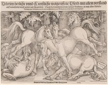 Fighting stallions, 1534. Creator: Baldung (Baldung Grien), Hans (1484-1545).
