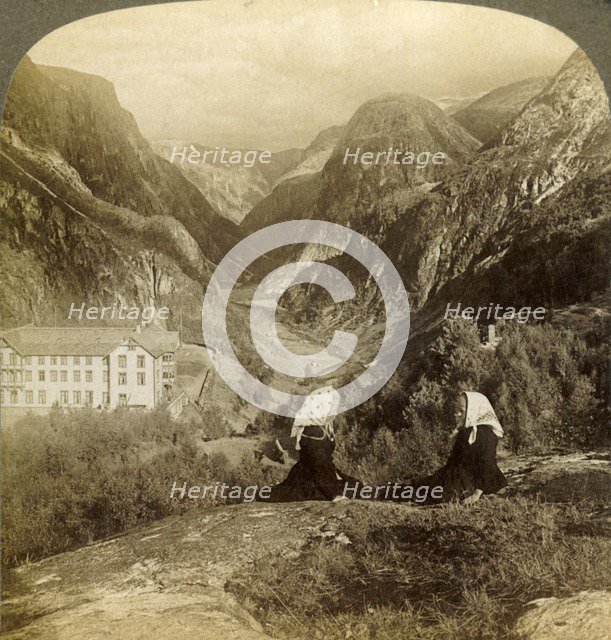 'Stalheim's Hotel, and its superb view, through the famous Naerodal, Norway', 1905. Creator: Unknown.