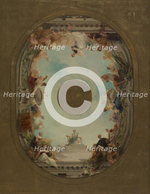 Sketch for the town hall of Courbevoie: the City of Courbevoie presides over the wedding party, 1884 Creators: Ernest Jean Delahaye, Louis Picard.